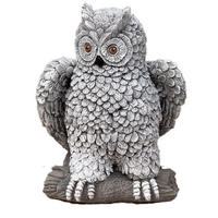 STEINFIGUR Uhu Kauz auf AST, frostfest - Grau, Stein (23/29/17cm) - stoneandstyle