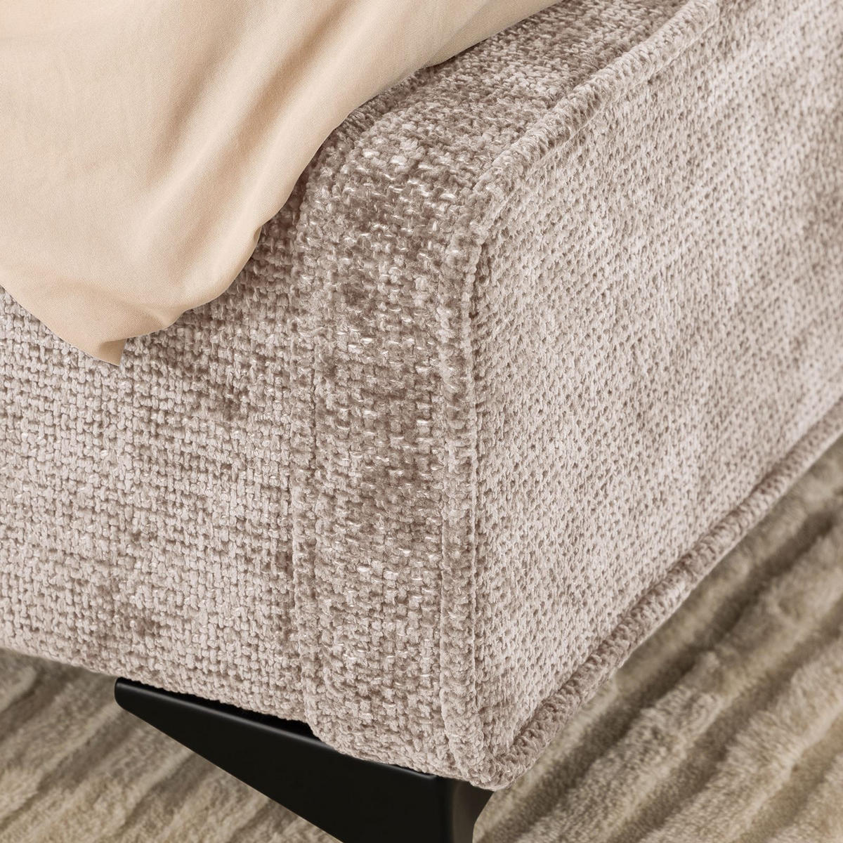 POLSTERBETT VIRETTA 140X200 CM - Beige, Textil (140/200cm) - IDIMEX