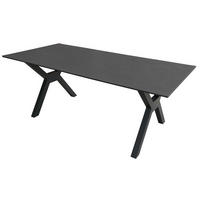 TISCH Granada 200 x 90 cm dark grey Aluminium - Grau, Metall (200/90/76cm) - Mr. Deko