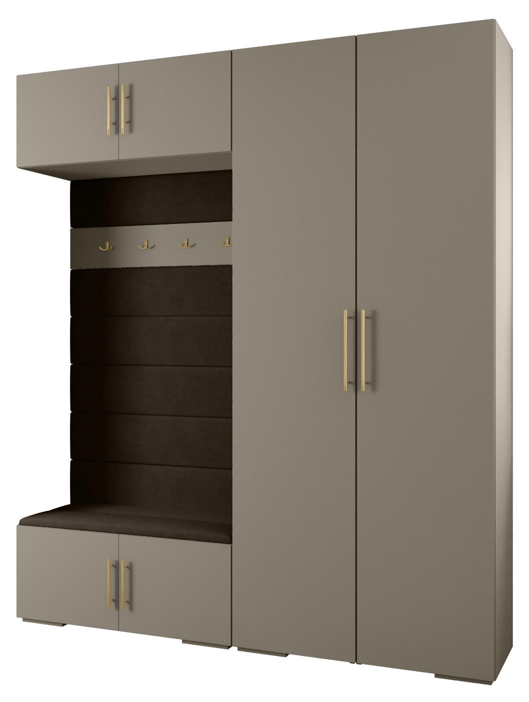 GARDEROBEN-SET 236,7/200/47 - Kaschmir/Goldfarben, Holz/Kunststoff (200/236.7/47cm) - Abiks Möbel