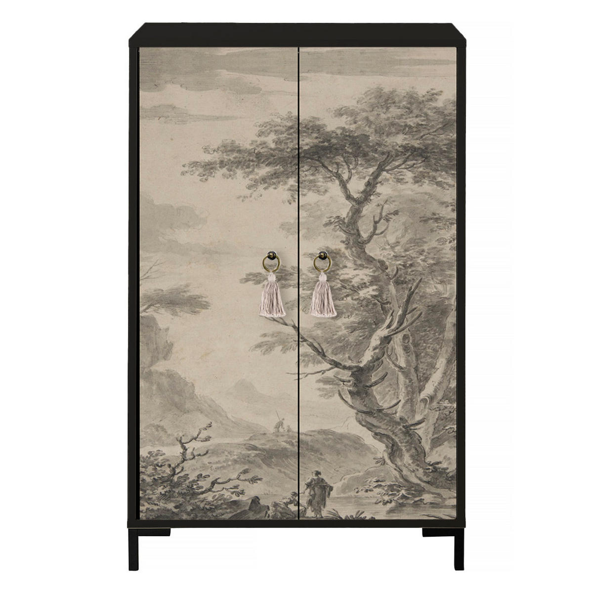 SIDEBOARD aus MDF mit 2 dekorativen Türen WALTER - Rot, Holzwerkstoff (45/123/75cm) - RNT By Really Nice Things