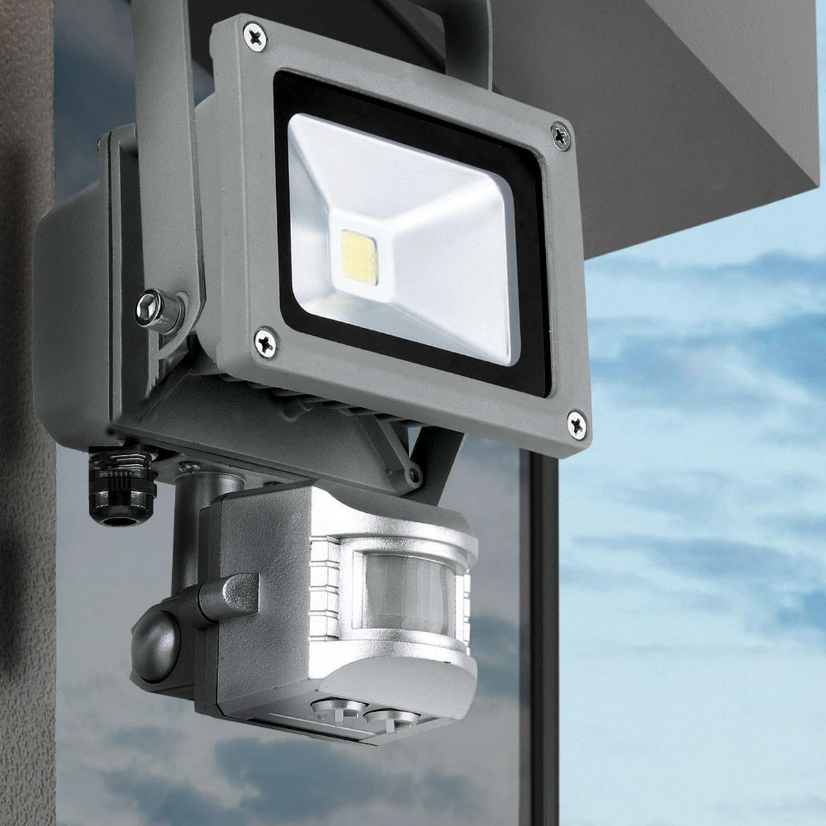 LED STRAHLER Faedo Aluminium Silber - Silberfarben, Glas (11.5/11/15cm)