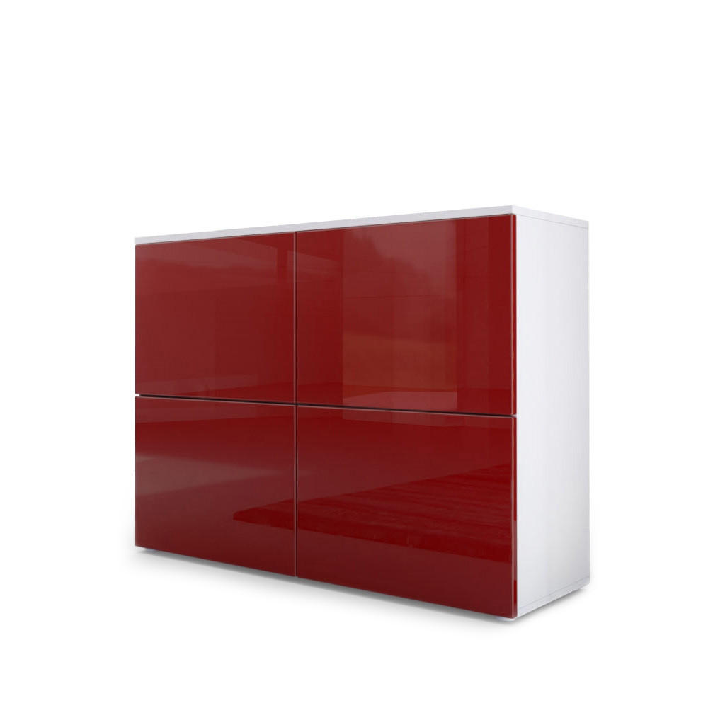 KOMMODE Rova Bordeaux Hochglanz / Bordeaux Hochglanz - Bordeaux, Holzwerkstoff (92/72/35cm) - Vladon
