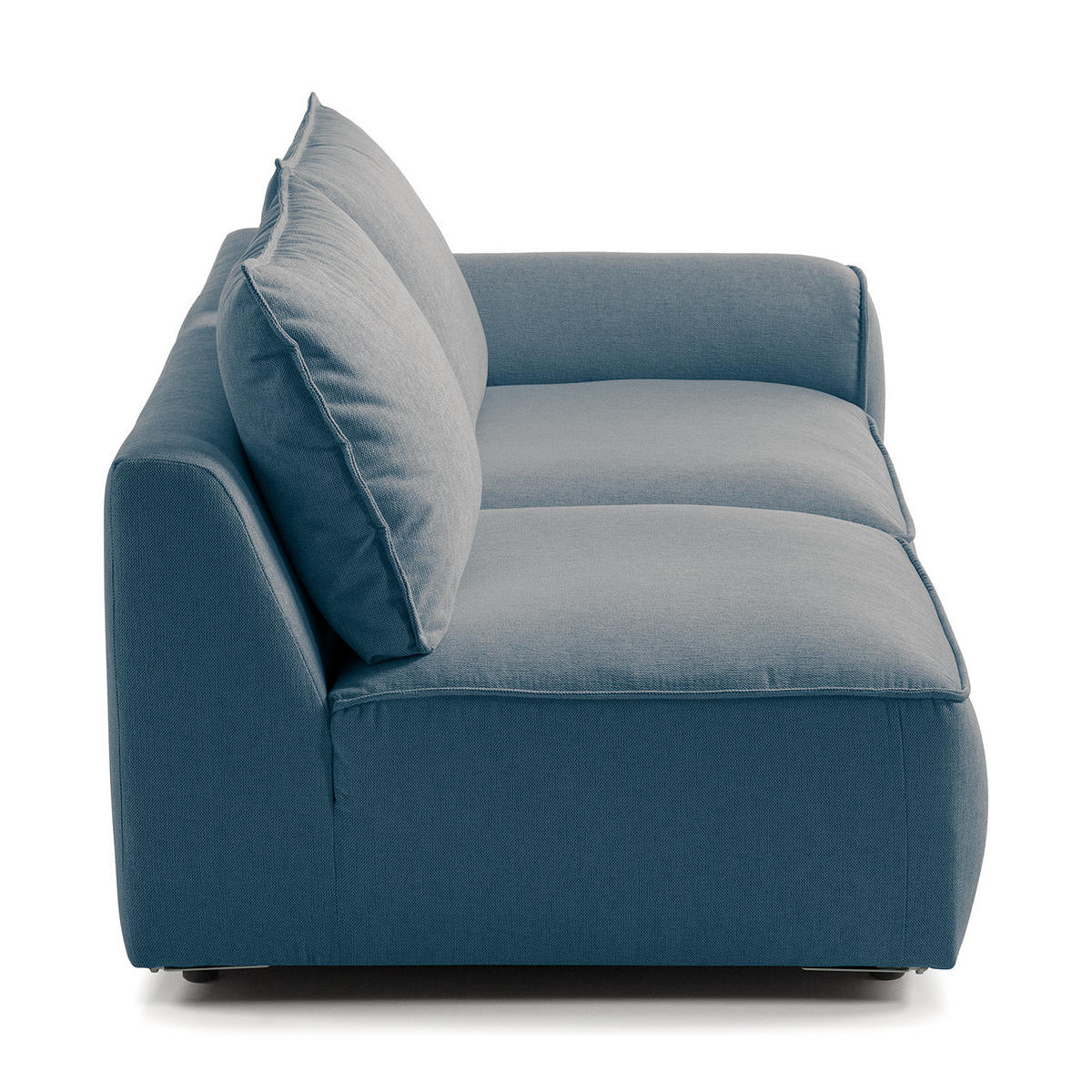 2,5-SITZER SOFA - modular - Blau/Schwarz, Holz/Kunststoff (189/80/99cm) - home24