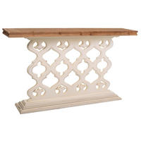 EINGANGSKONSOLE aus geschnitztem Holz 142x30x79 cmWeiße - Beige, Holz (30/142/78.5cm) - Wanderlust