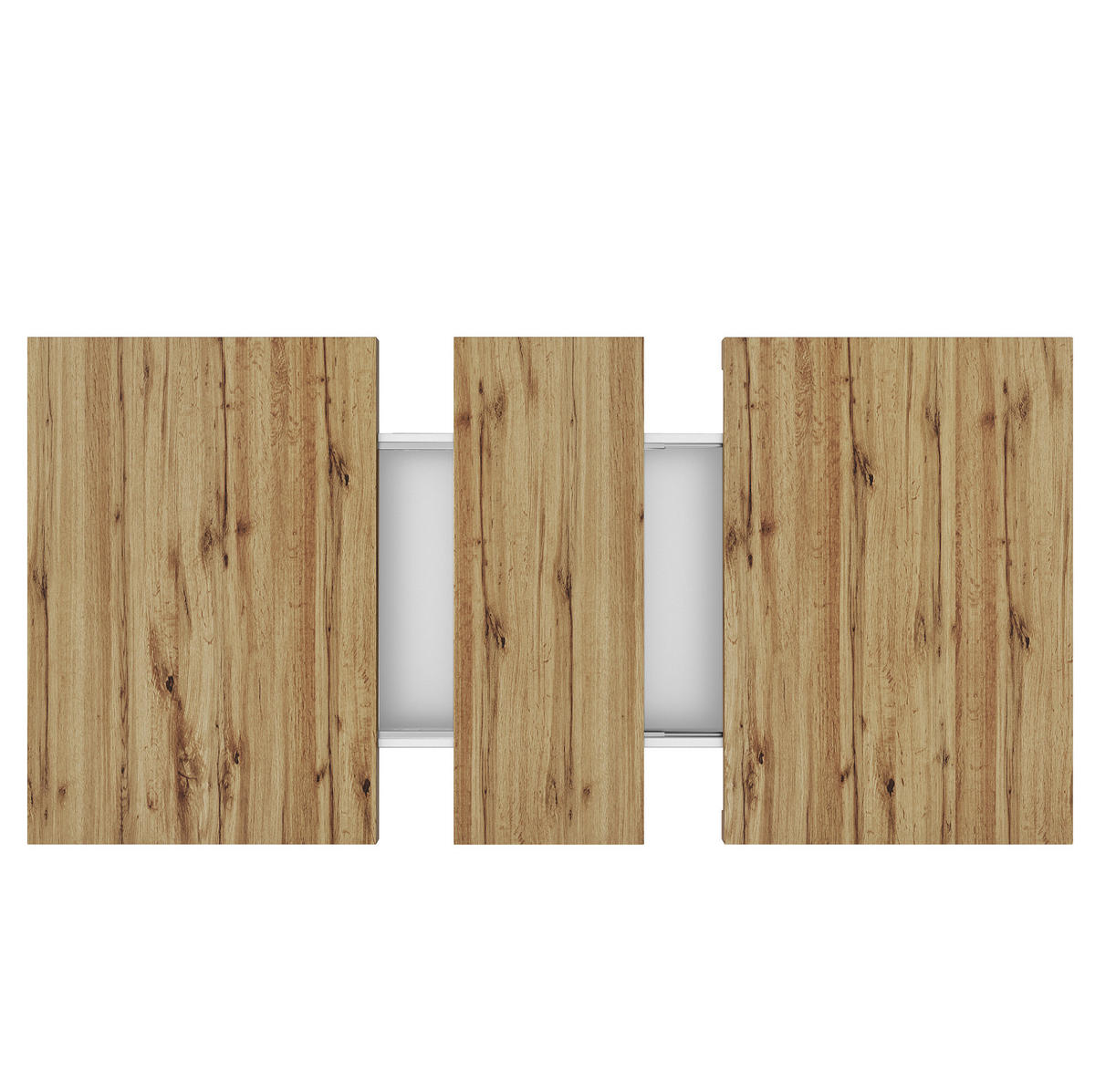 JEDÁLENSKÝ stôl 110-140/80 cm MDF, biela/natural, rozkladací so skrytým úložným priestorom - biela, kompozitné drevo (140/80/75cm) - BEAOK