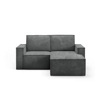ECKSOFA Orto Dunkelgrau, Zweisitzer Kordecksofa rechte seite - Dunkelgrau, Holzwerkstoff/Textil (180/141cm) - Bettso