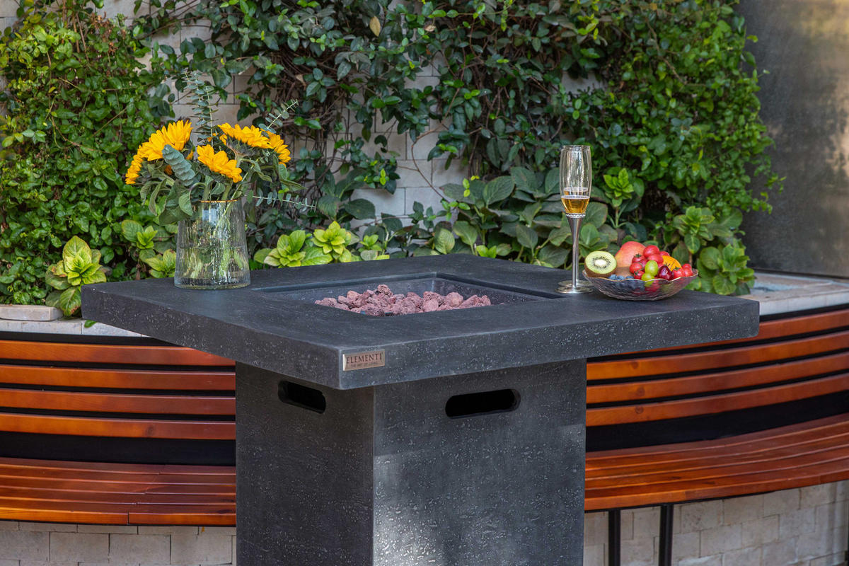 FEUERTISCH MONTREALl Bartische aus Beton 56/56/106 cm - Dunkelgrau, Stein (87/106/87cm) - Elementi