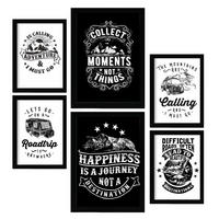 POSTER Set Mit 6 Abenteuer In Rustikale Zitate A3 & A4 Rahmenlos - Klar, Papier (29/3cm) - Nacnic
