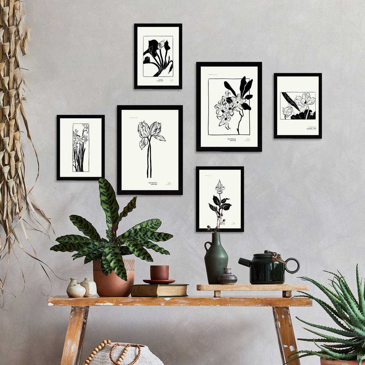 POSTER Set Mit 6 In Schwarzer Tinte Irises A3 & A4 Rahmenlos - Klar, Papier (29/3cm) - Nacnic