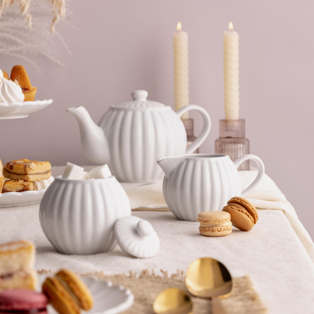 MILCH UND ZUCKER SET LUXE, WEISS - Weiß, Keramik (0.3L) - Price & Kensington
