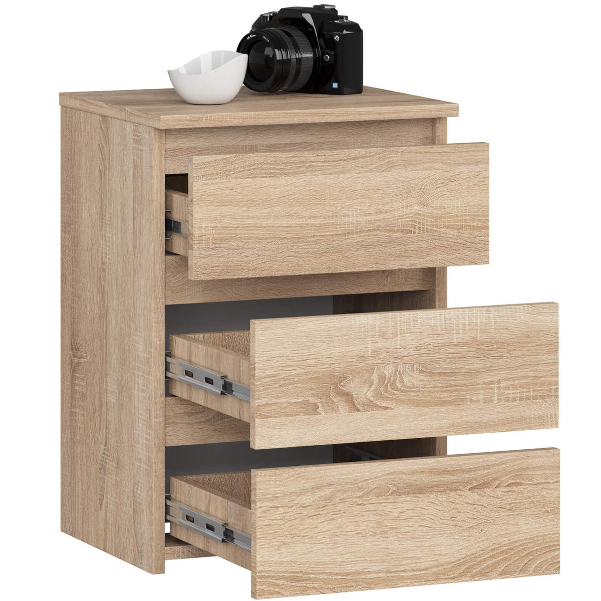 NACHTSCHRANK CL34, Sonoma, 40x35x57 cm - Sonoma Eiche, Holz (40/57/35cm) - Milordbikes