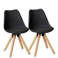 ESSZIMMERSTUHL 2er Set Kunstlederbezug mit Holzgestell Skandinavisch gepolstert, Schwarz 49x52x87 cm - Beige/Schwarz, Holz/Kunststoff (49/87/52cm) - KADIMA DESIGN