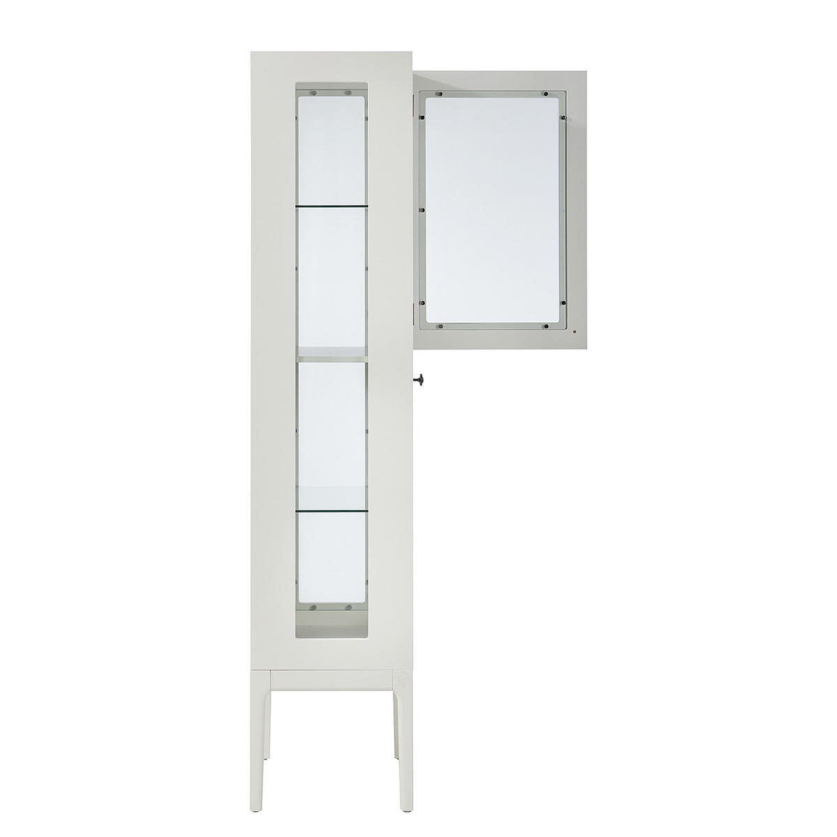 VITRINENSCHRANK - Weiß - Weiß, Holz/Holzwerkstoff (55/190/40cm) - home24