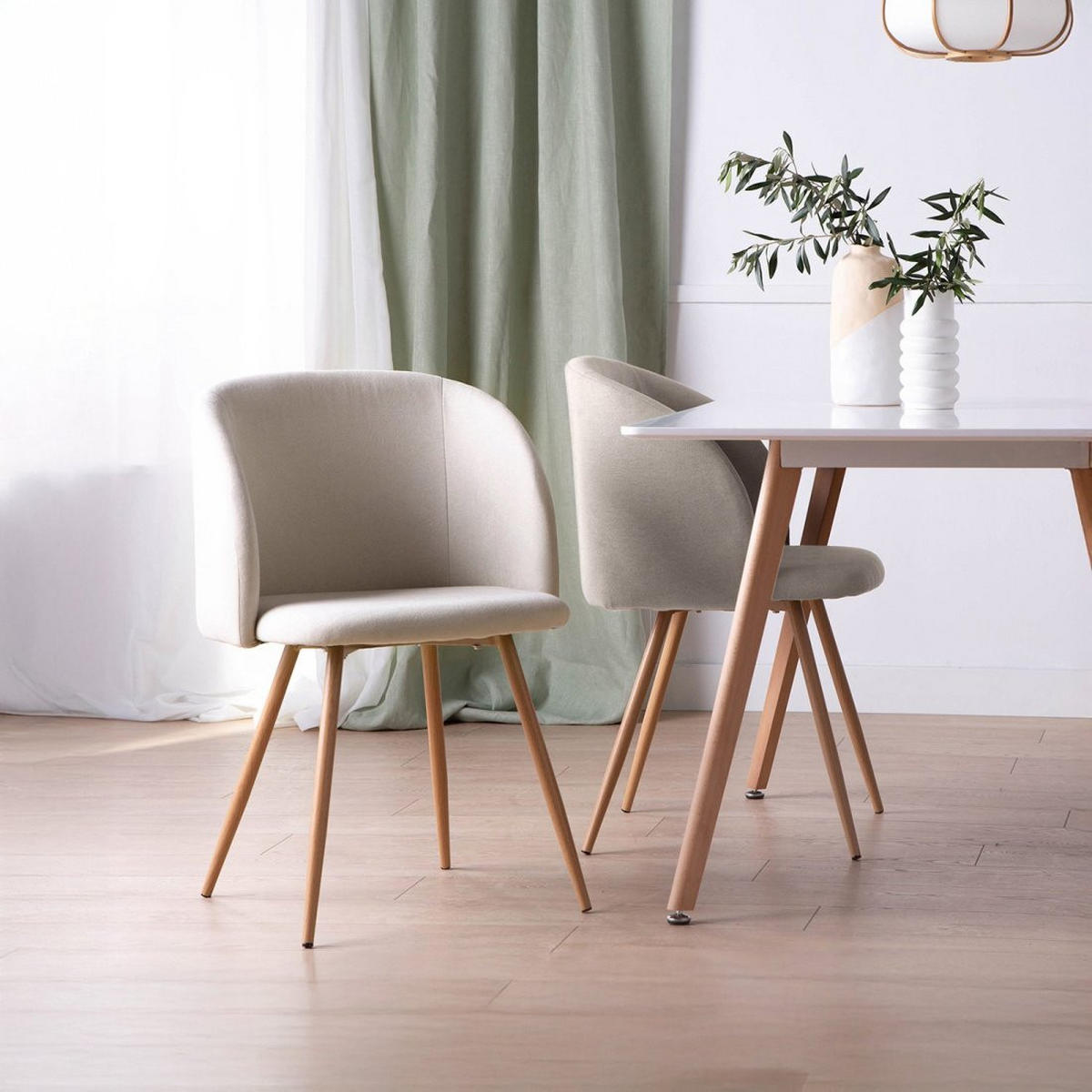 ESSZIMMERSTUHL Scot Beige 54 cm x 82 cm 2er-Set - Beige, Textil (54/82/48cm)