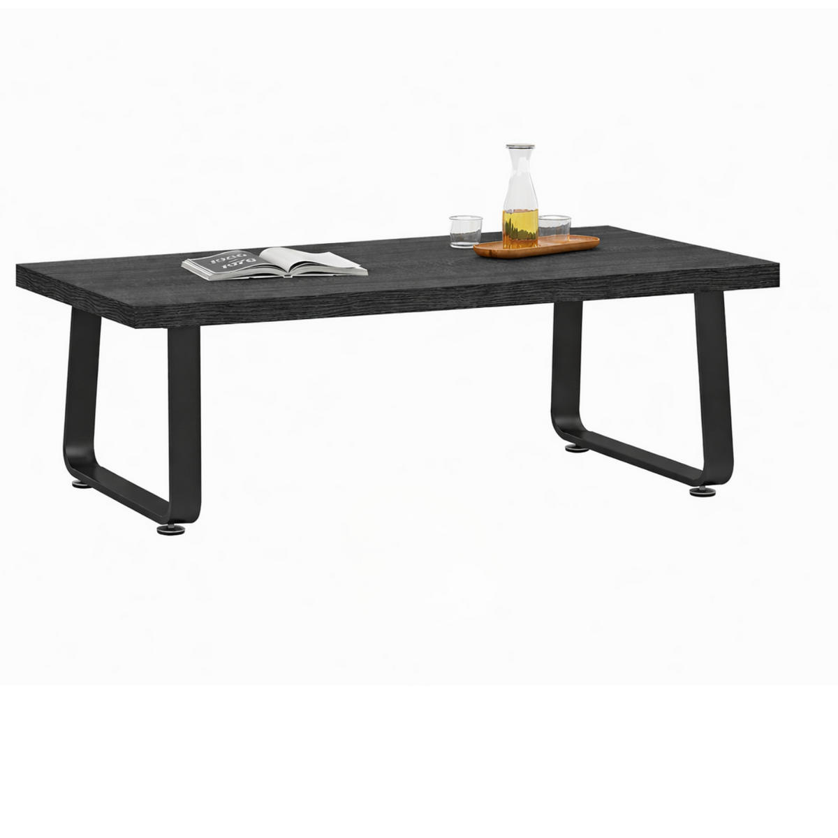 COUCHTISCH Modern Holz Metall 100 x 55 x 46,5 cm Wohnzimmertisch - Dunkelgrau, Holzwerkstoff/Metall (55/100/46.5cm) - Quality Elegance