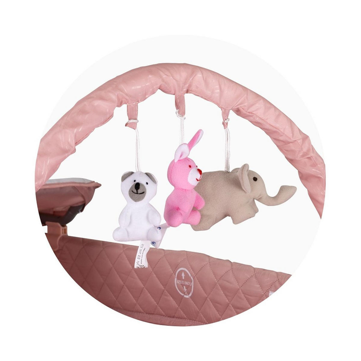 REISEBETT Luna 2 Ebenen pink Wickelauflage klappbar Spielbogen Faltmatratze - Pink, Kunststoff (60/120cm) - Chipolino