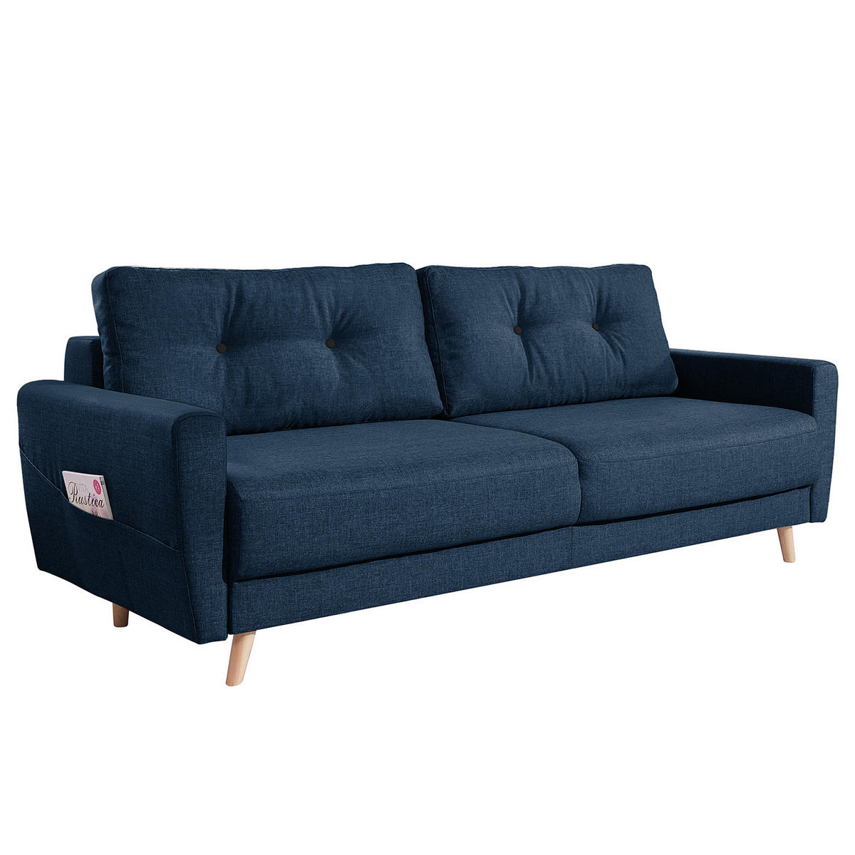 3-SITZER SOFA - Blau, Textil (220/90/90cm) - home24