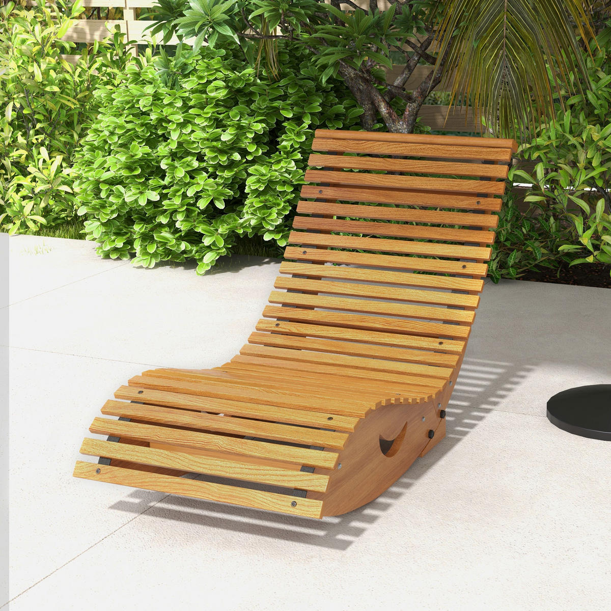 GARTENLIEGE DE-06953 Hochlehner, einstellbare Basis, Kiefernholz Hellbraun - Braun, Holz (60/60/130cm) - ComfortXL