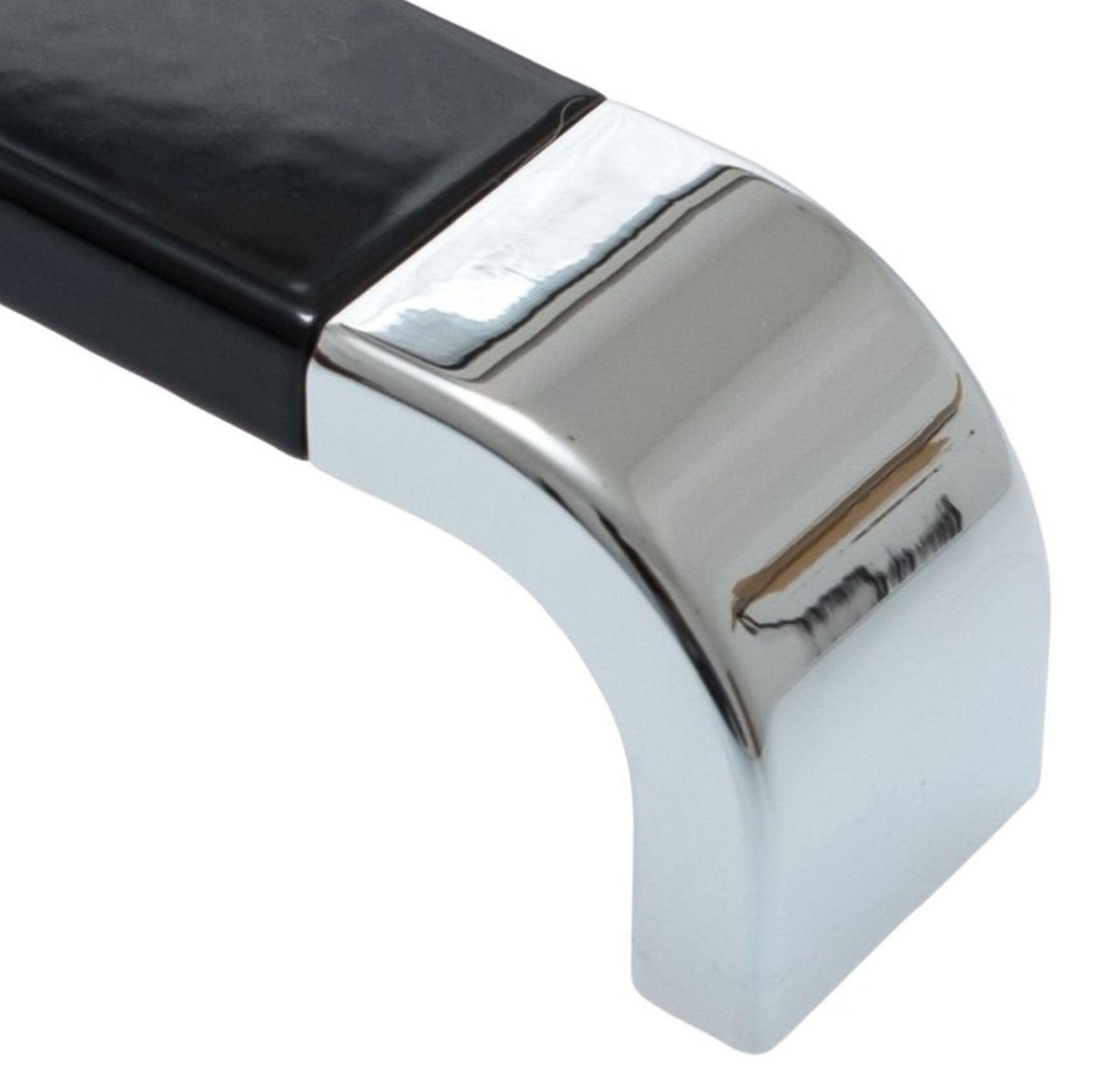 MÖBELGRIFF BA 128mm, Küchengriff Chrom & Schwarz, Türgriff BiColor - Schwarz, Metall (2.4/2.9/13.6cm) - Livingpoint24