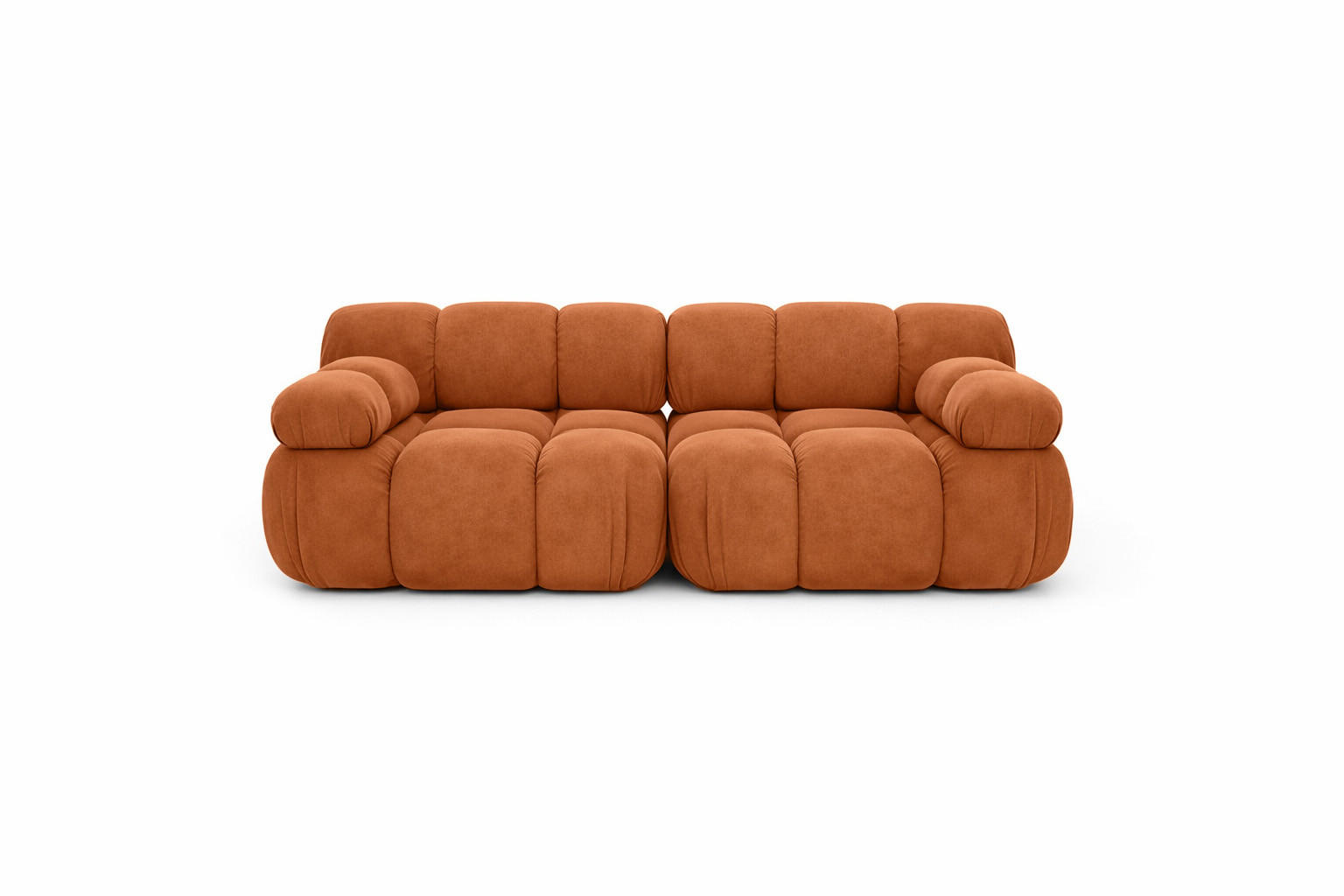 COUCH, 2-Sitzer Modular, Veloursstoff Salvador, Braun, Selia - Braun, Holz (190/70/95cm) - Kaiser Möbel