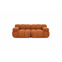 COUCH, 2-Sitzer Modular, Veloursstoff Salvador, Braun, Selia - Braun, Holz (190/70/95cm) - Kaiser Möbel