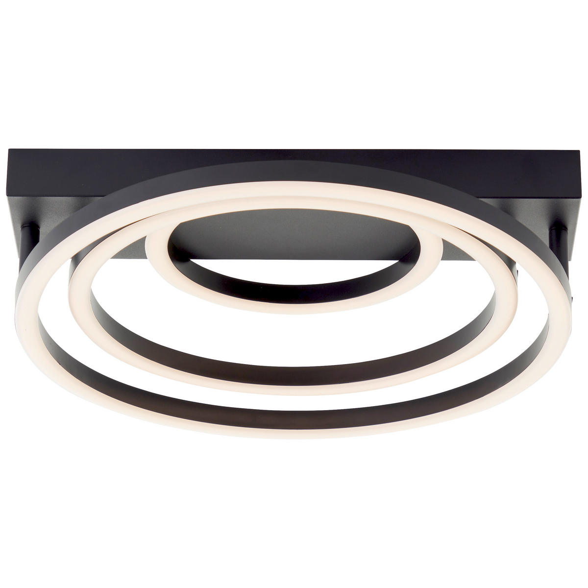 LED DECKENLEUCHTE Pedley Schwarz 38/37/11,5 cm - Schwarz, Kunststoff (38/37/11.5cm) - Brilliant