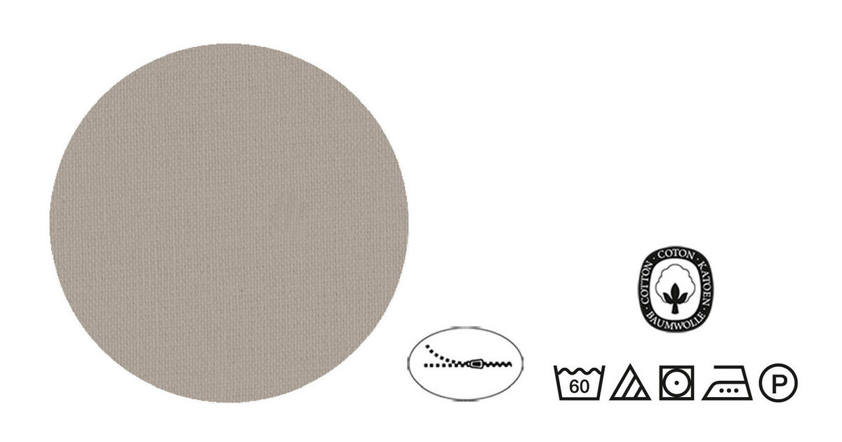 BETTWÄSCHE-GARNITUR Linon UNI taupe, 140x220 cm + 70x90 cm - Taupe, Textil (140/220cm) - biberna
