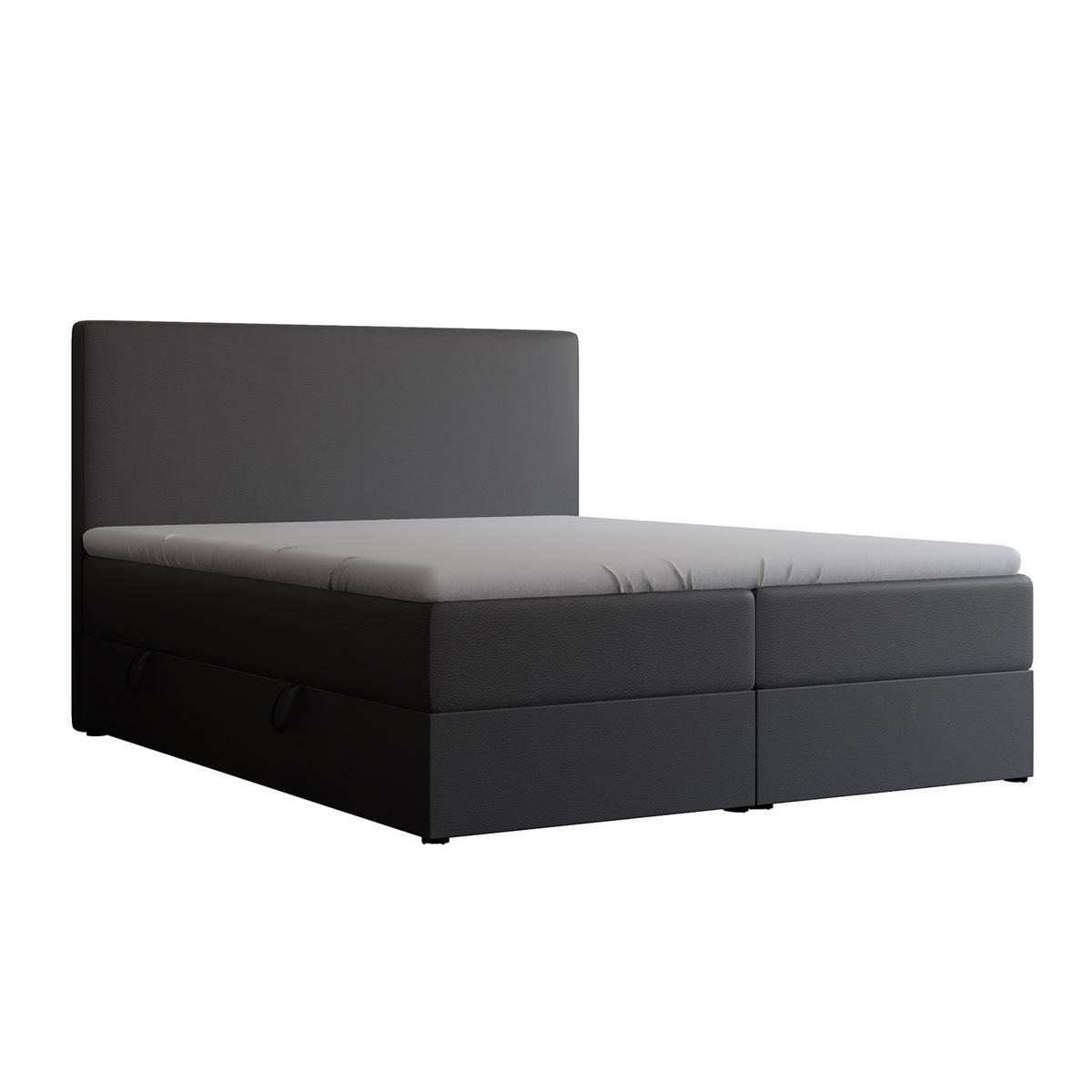 BOXBETT 140x200 cm mit Topper - Schwarz, Holzwerkstoff/Textil (140/200cm) - Idohome