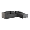 ECKSOFA Nova Grau Cord, Ottomane rechts - Schwarz/Grau, Holz/Kunststoff (262/176cm) - S-Style Möbel