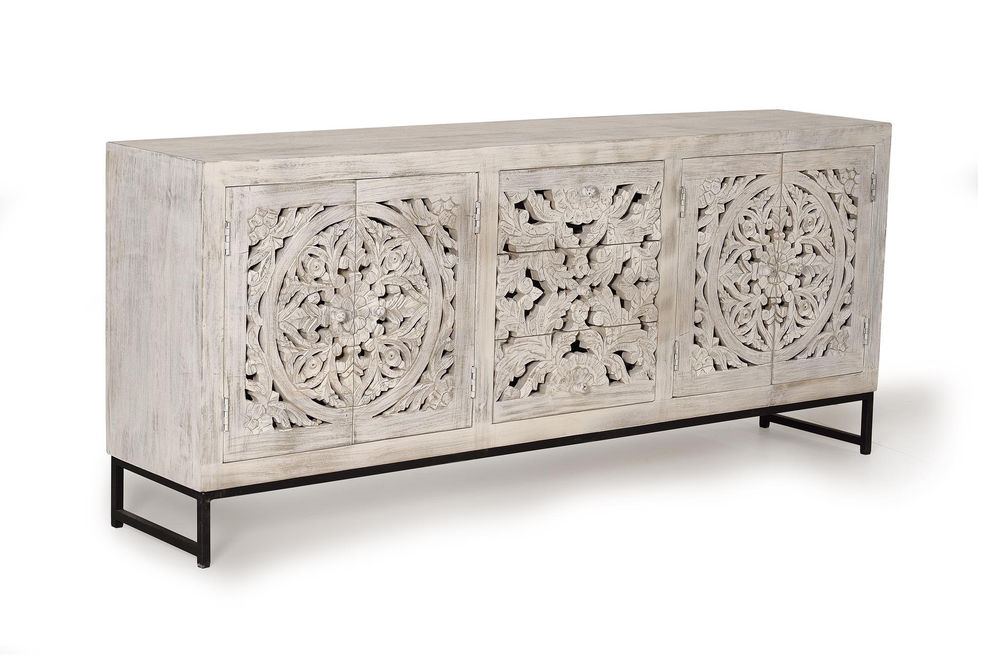 SIDEBOARD aus Mangoholz - Perlmutt, Holz (38/81/190cm) - Giner y Colomer