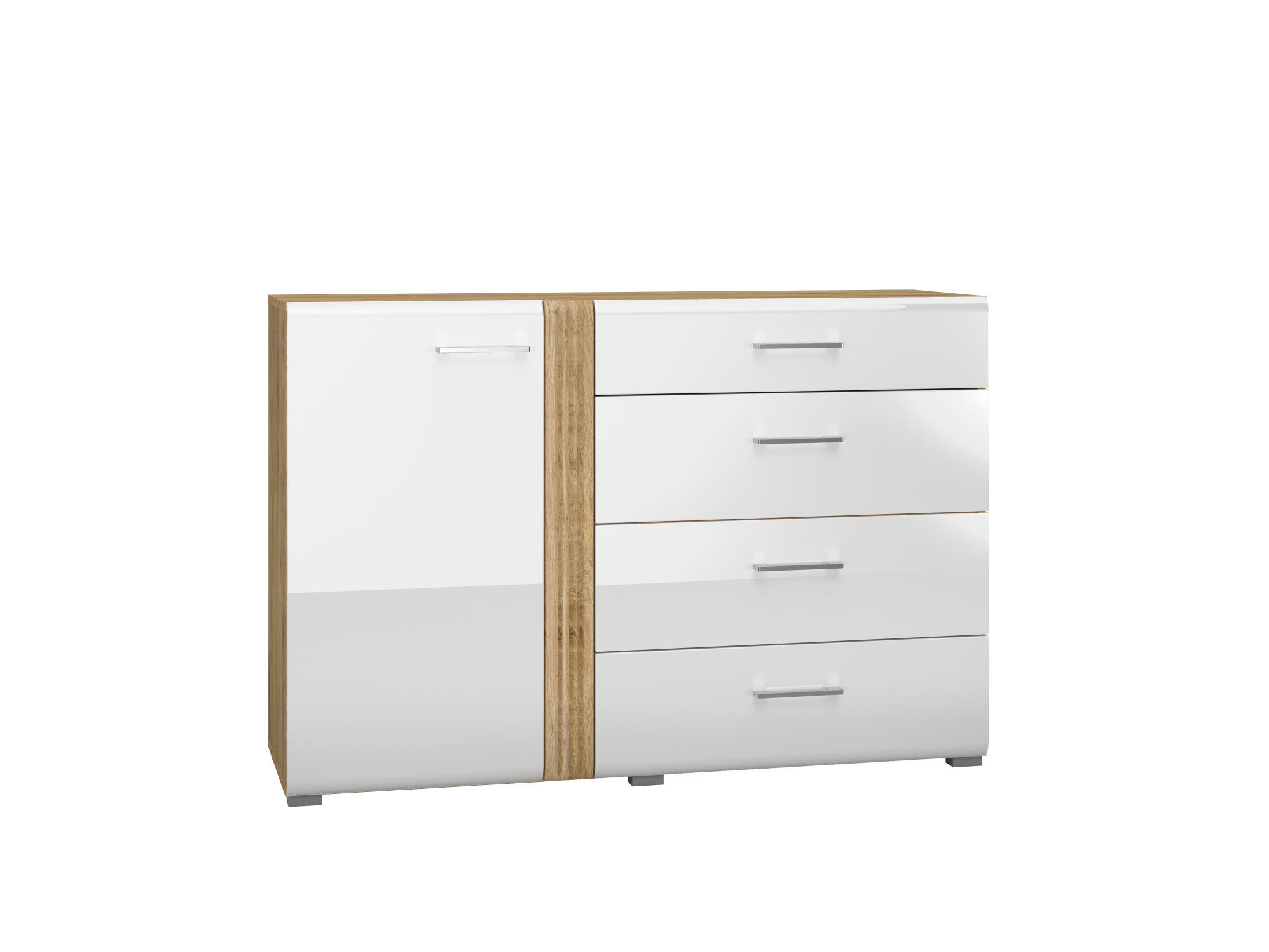 SIDEBOARD ADAGIO Weiß 134x42x90 cm - Weiß, Holzwerkstoff (134/90/42cm) - FURNLUX