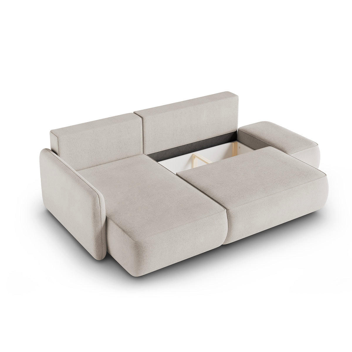 ECKSOFA Alessio 3 Sitzplätze Hellgrau - Grau, Holz (229/148cm) - Petits-meubles