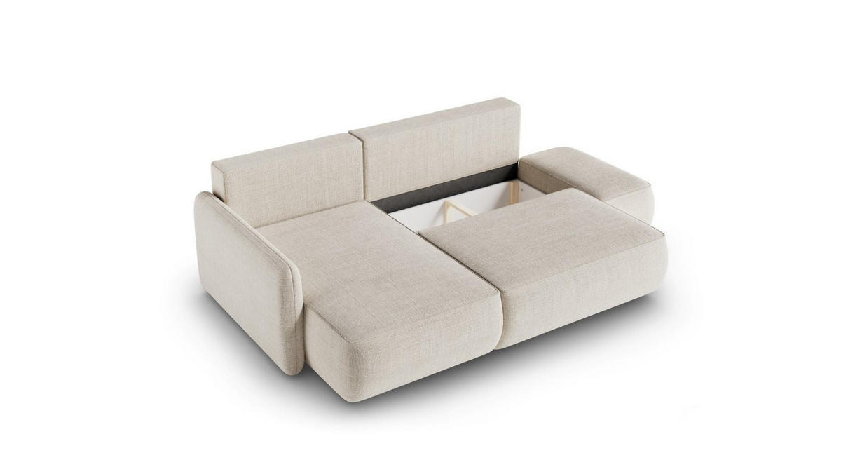 ECKSOFA mit Schlaffunktion Cremig - Beige, Textil (229/148cm) - Furnisell