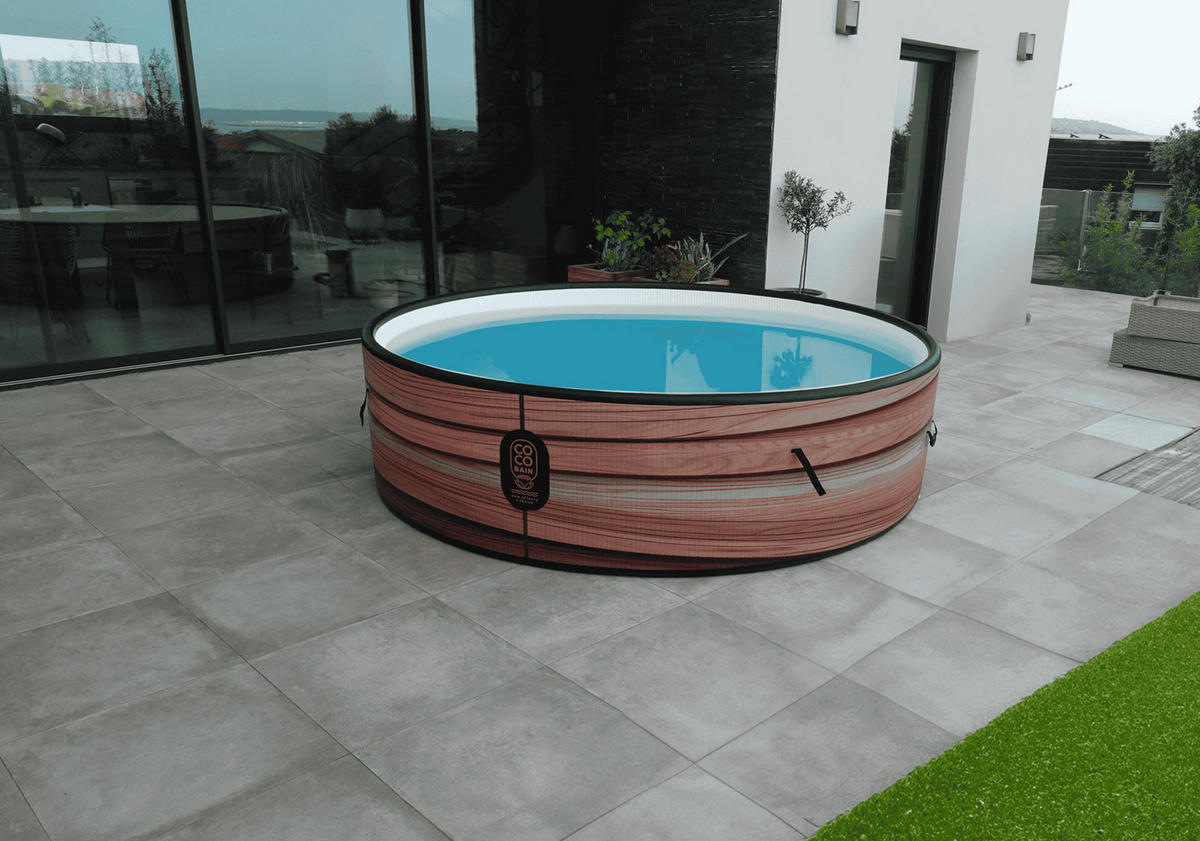 POOL Aufblasbar Maui - Durchmesser 250 cm - 1100 Liter - Motor 2240 W - Für bis zu 6 Personen - Braun, Kunststoff (250/70/70cm) - COCO BAIN