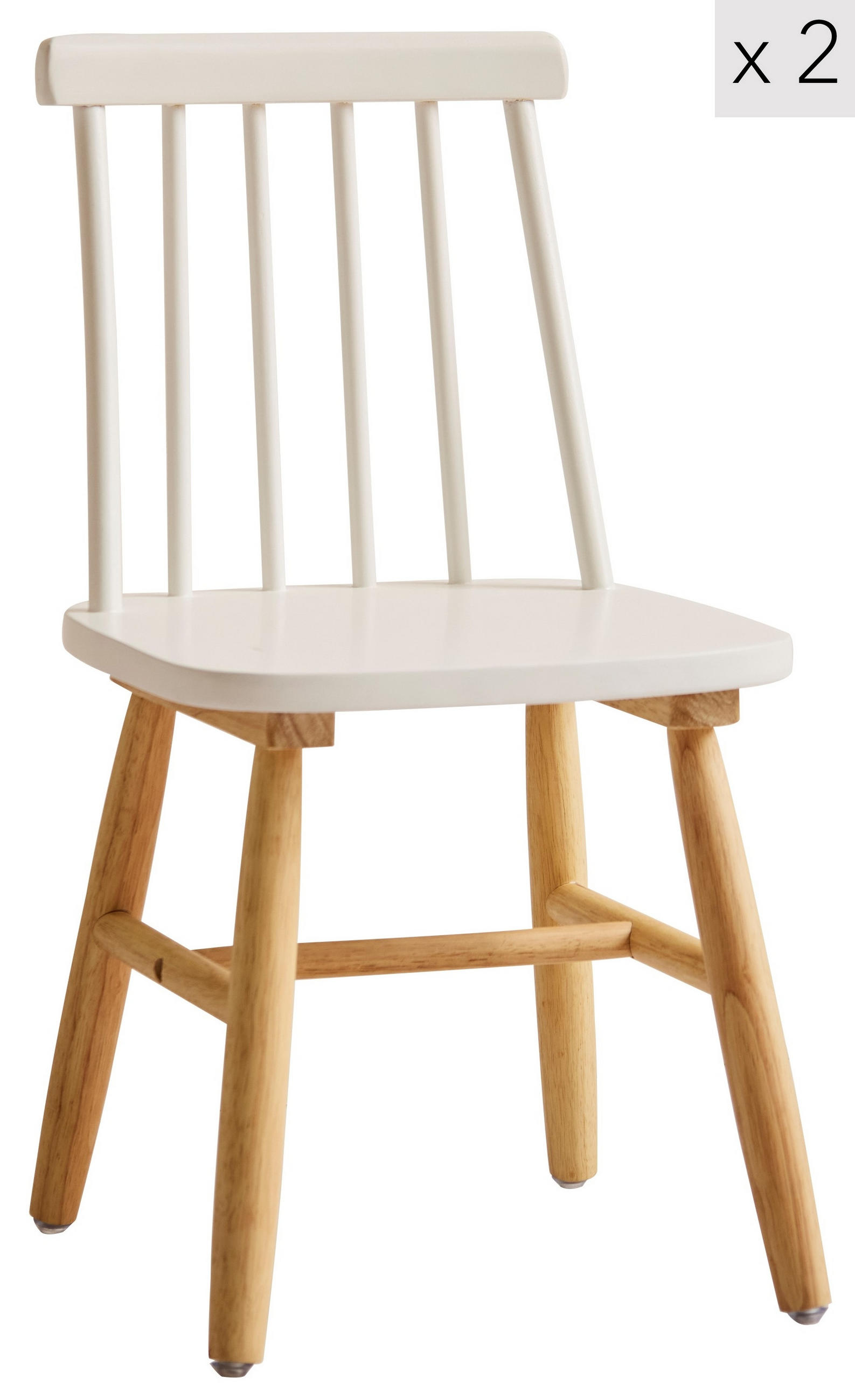 STUHL FÜR KINDER 2er-Set Holz Weiß - Weiß, Holz (31/59/31cm) - Nordlys
