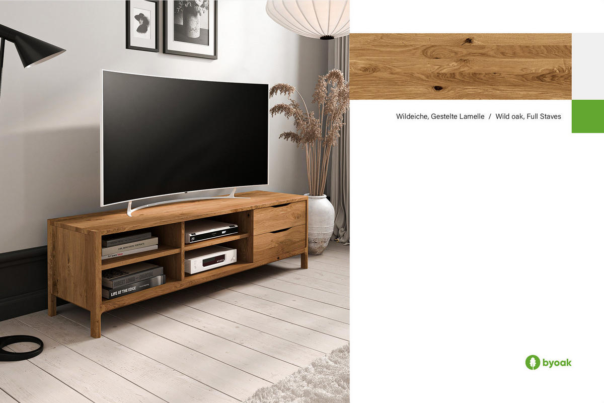 TV-SCHRANK PAUL Wildeiche - Wildeiche, Holz (160/48/50cm) - byoak