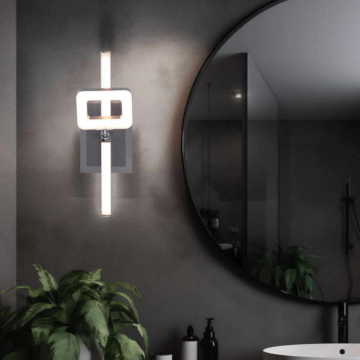 LED WANDLEUCHTE Chrom Nickel Silber 2er Set - Silberfarben, Metall (7/15.5/25cm) - Globo Lighting