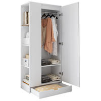 KLEIDERSCHRANK 70/40/170 cm aus Holz mit Einlegeböden, Weiß - Weiß, Holz (40/170/70cm) - OKMYHOME