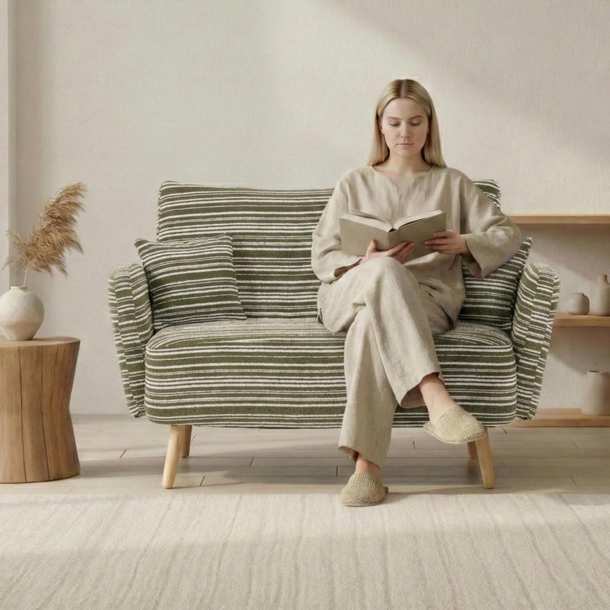 BIG SESSEL,Relaxsessel,Loungesofa,XXL-Sessel,Bouclé,Grün - Grün, Textil (121/63/81.5cm) - LVHOM