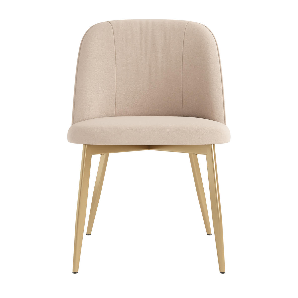 ESSZIMMERSTÜHLE 2er Beige Samt Gold modern bequem - Beige, Textil (50/80/53cm) - FLIEKS
