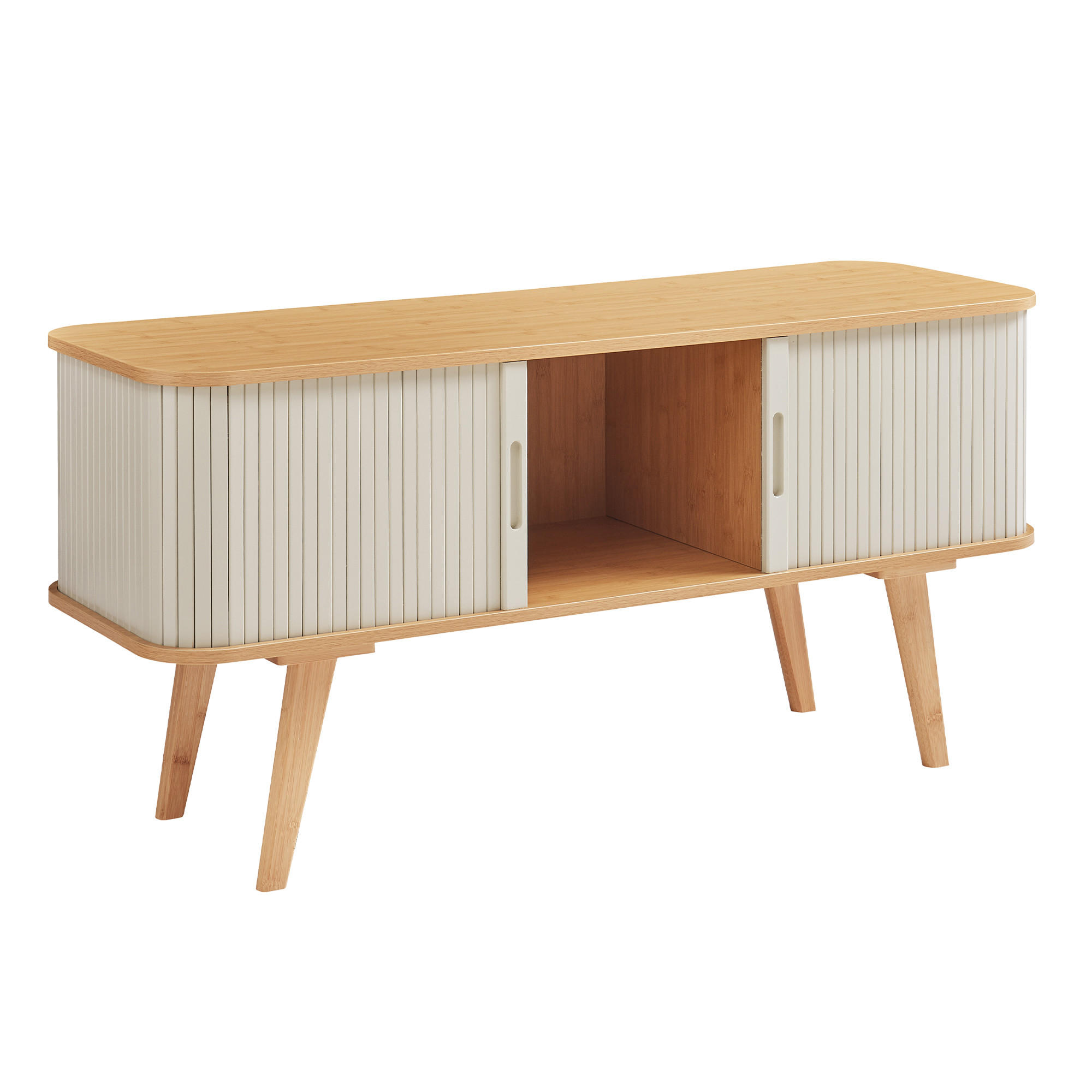 TV-ELEMENT Tysvær - Creme, Holz/Holzwerkstoff (120/58/40cm) - [en.casa]
