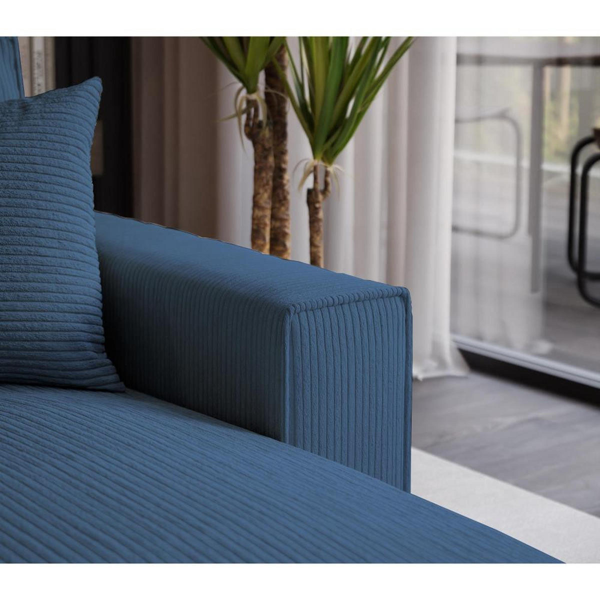 ECKSOFA Parys L dunkelblau - Schwarz/Dunkelblau, Kunststoff/Textil (290/185cm) - Beautysofa