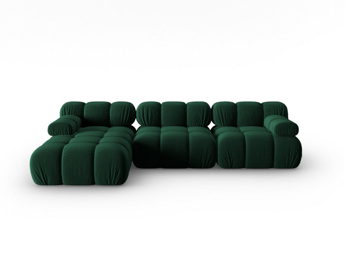 MODULARES-ECKSOFA links Bellis aus Samt flaschengrün 4 Sitzplätze - Grün, Textil (122/285cm) - Micadoni