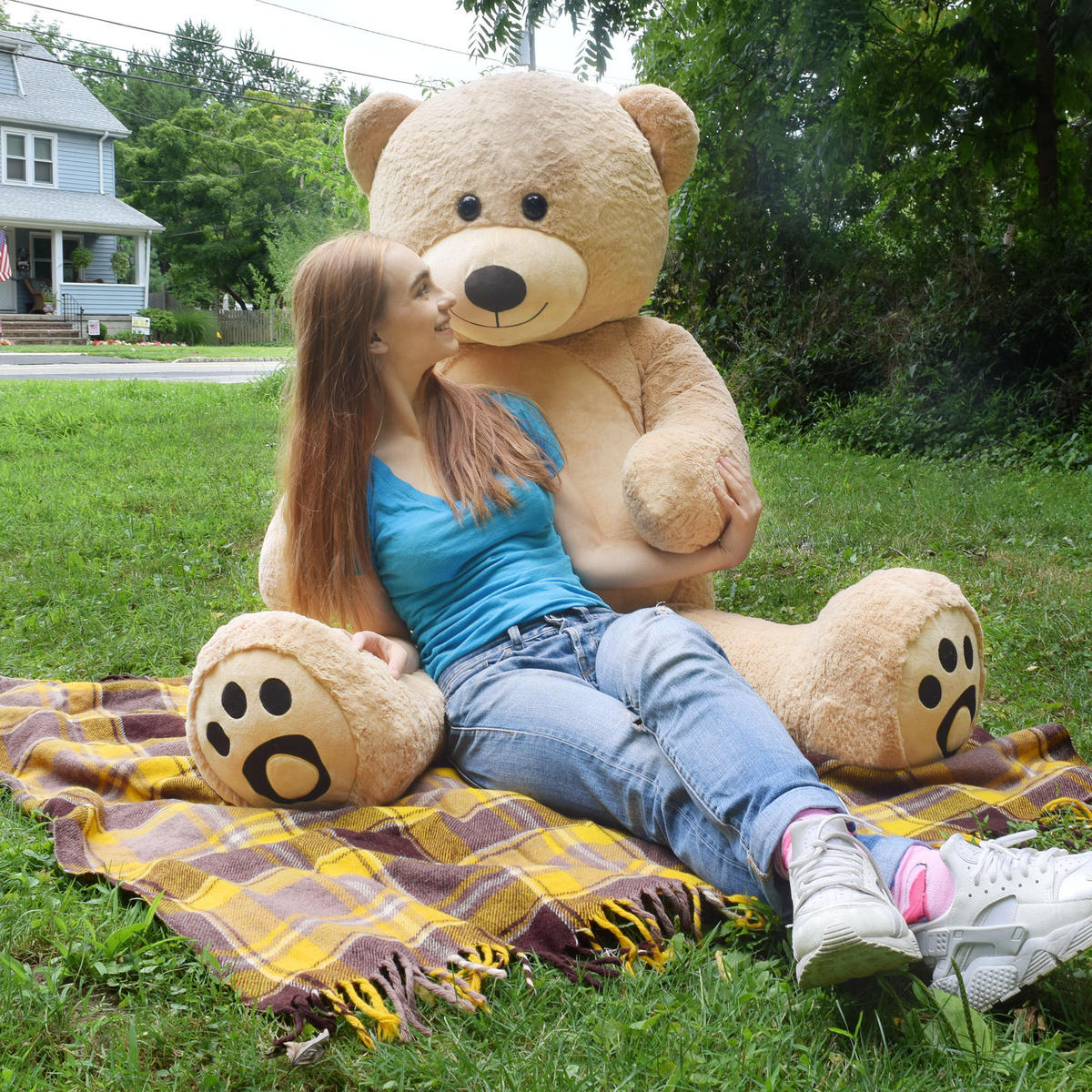 PLÜSCHTIER Riesen Teddy XXL Hellbraun 183cm - Hellbraun, Textil (60/50cm) - Vercart