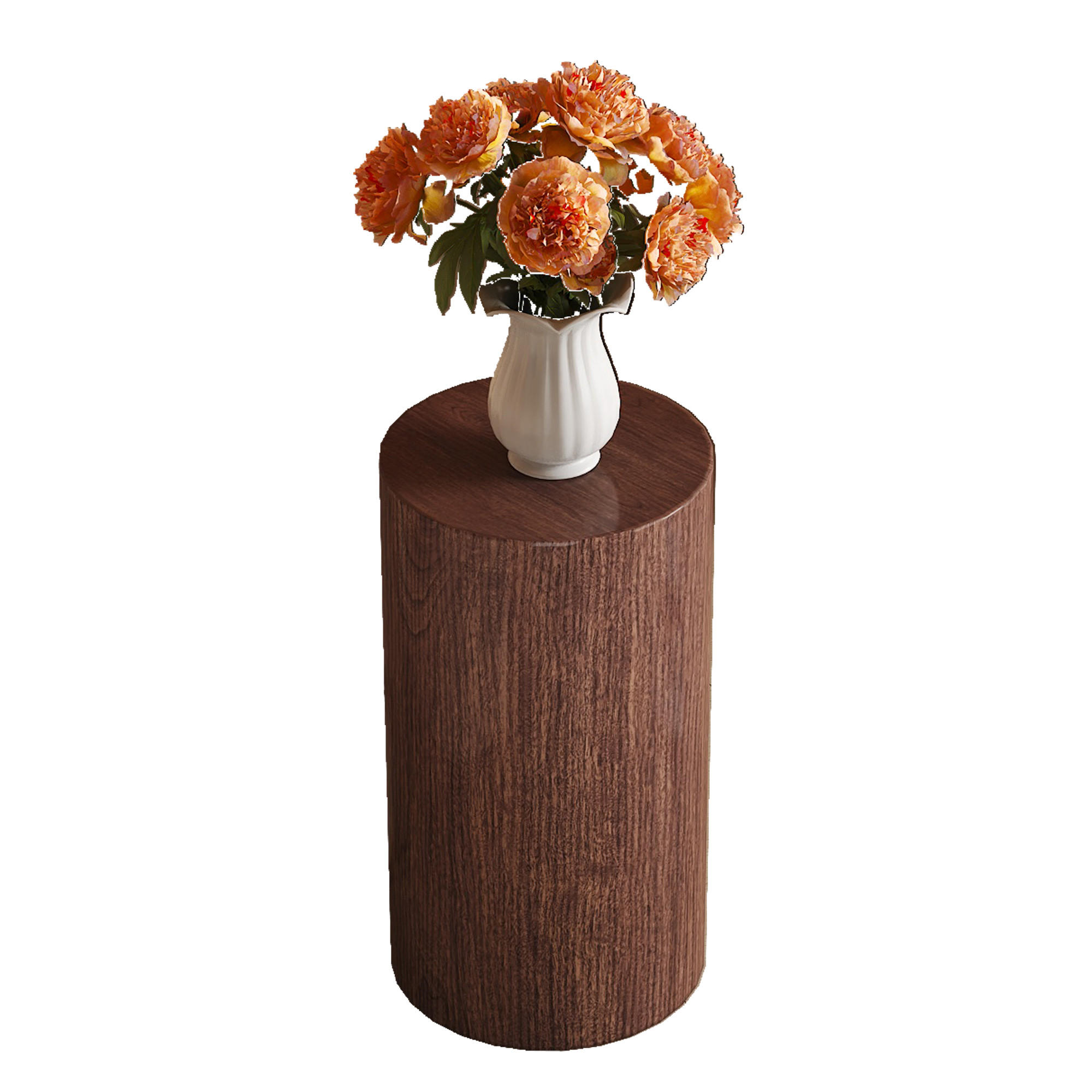 BEISTELLTISCH rund 30/30/55 cm Nussbaum MDF mit wasserabweisender Tischplatte - Walnussfarben, Holzwerkstoff (30/30/55cm) - OKWISH