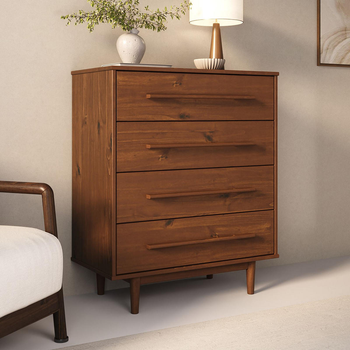 KOMMODE TECCA - Kastanienfarben, Holz (80/96/41cm) - IDIMEX