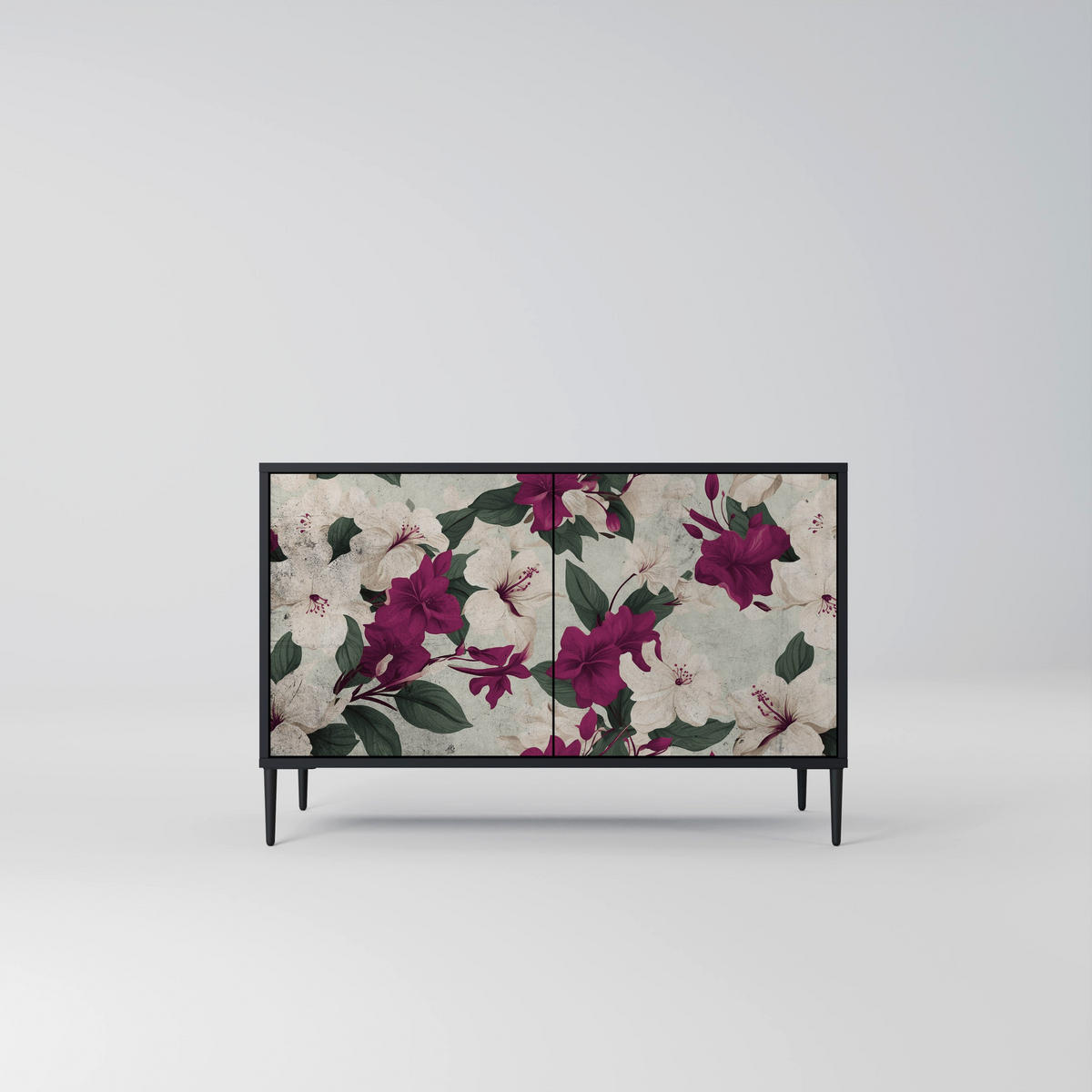 SIDEBOARD FLOWERET DREAM, Eicheneffekt, 111x42x77,5 cm, 2 Türen - Eichefarben/Buchefarben, Holzwerkstoff/Buchenholz (111/77.5/42cm) - SpaceRebels
