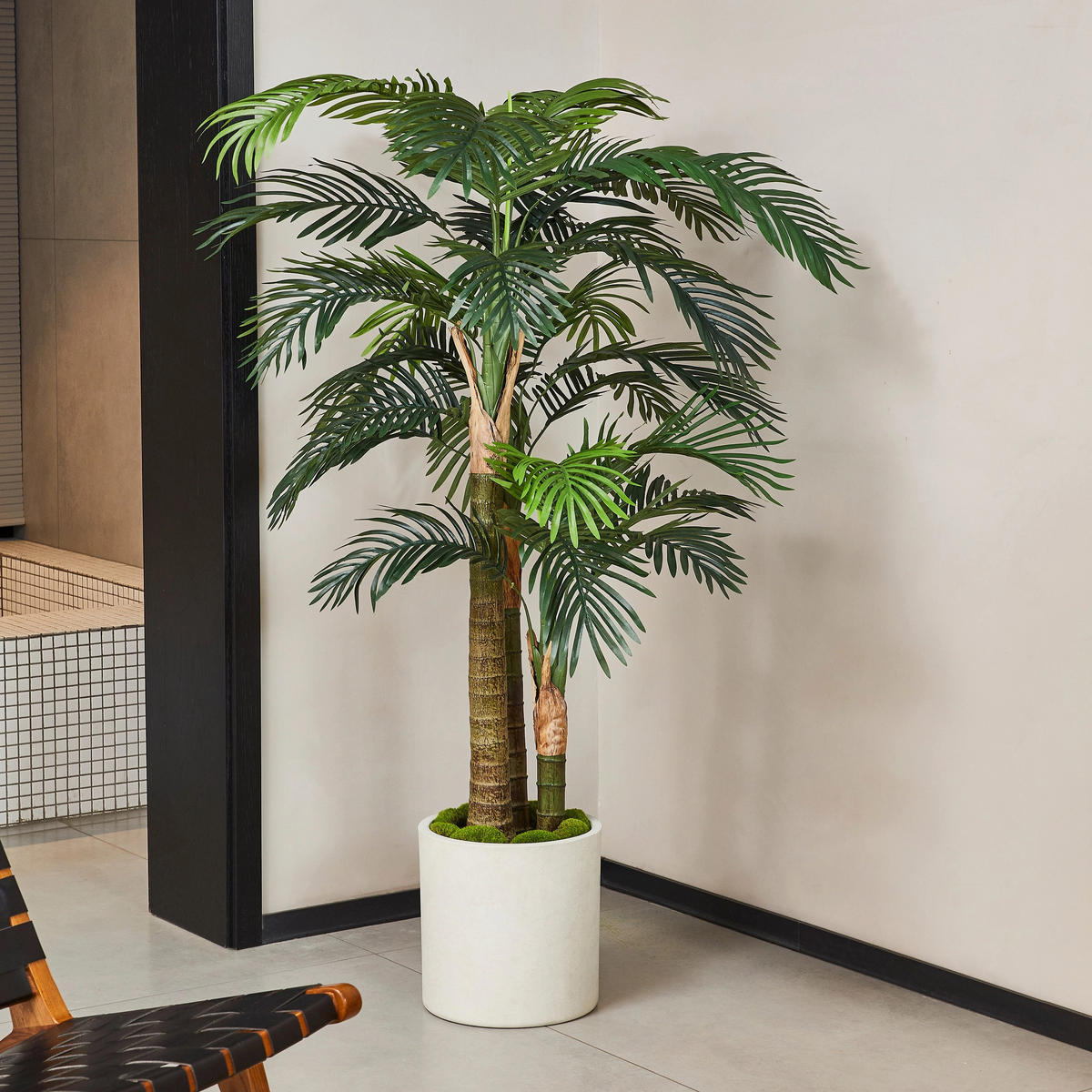 KUNSTBAUM Künstliche Goldfruchtpalme – Saphira 150 cm - Grün, Kunststoff (150cm) - aplanta