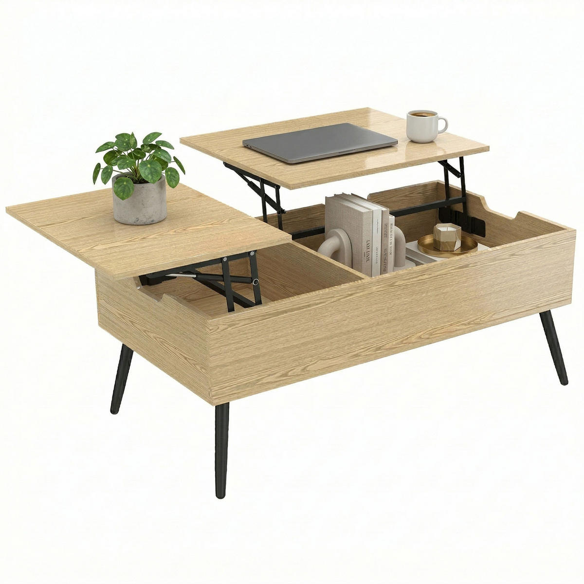 COUCHTISCH Beige 1 Stück - Beige, Metall (100/50/58cm) - GiPP
